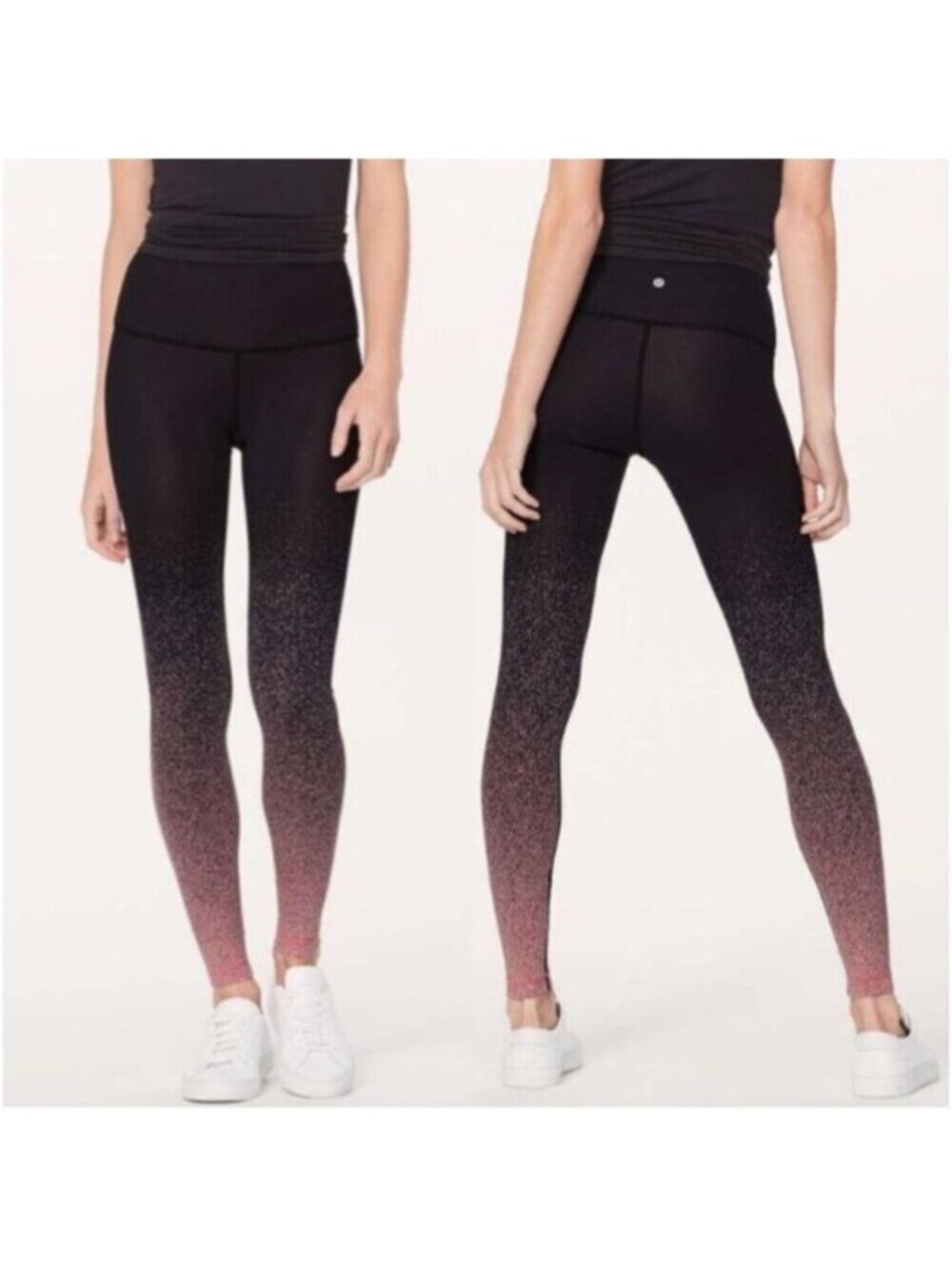 Lululemon Women's Black Red Ombre Speckle Wunder Under Hi-Rise Tight 28" Size 2 - Picture 2 of 10